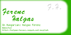 ferenc halgas business card